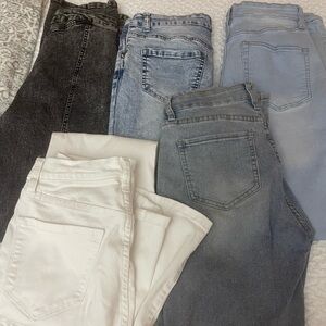 Fashion Nova Women's Skinny Jeans - Black, Light Blue, White